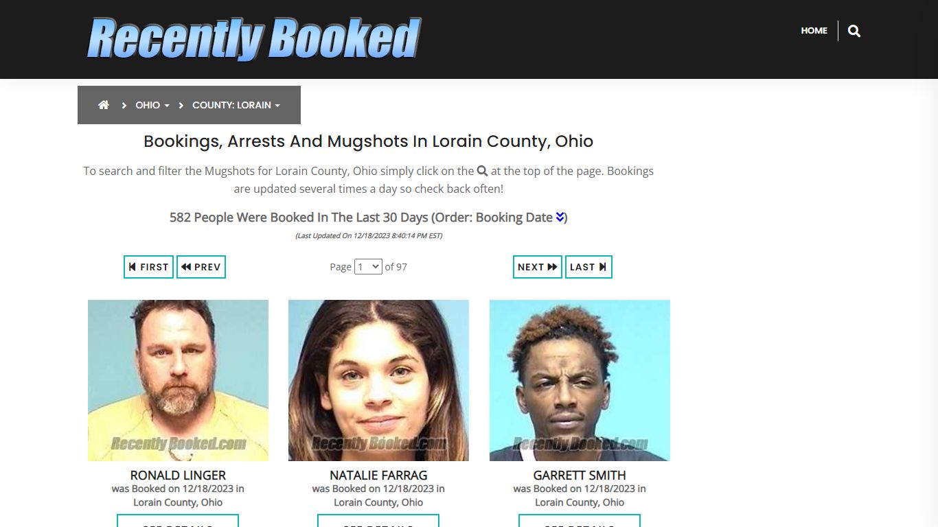 Recent bookings, Arrests, Mugshots in Lorain County, Ohio - Recently Booked